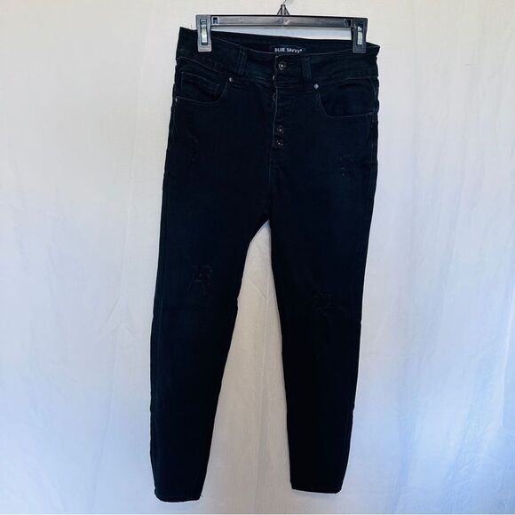 Blue Savvy Black Stretch Denim Capri Jeans Size 9/29 - Picture 2 of 9